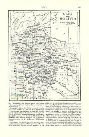 LAMINA ESPASA 39542: Mapa de Bolivia