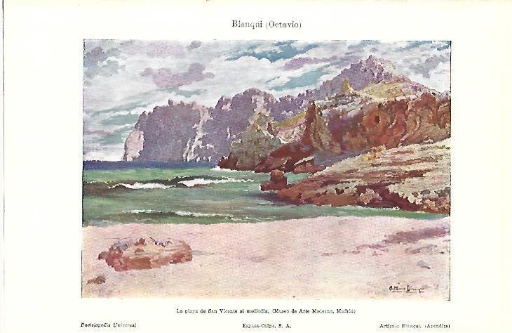 LAMINA ESPASA 39527: La playa de San Vicente al mediodia, por Octavio Bianqui