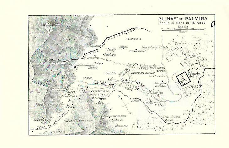 LAMINA ESPASA 39729: Plano de las ruinas de Palmira, Siria