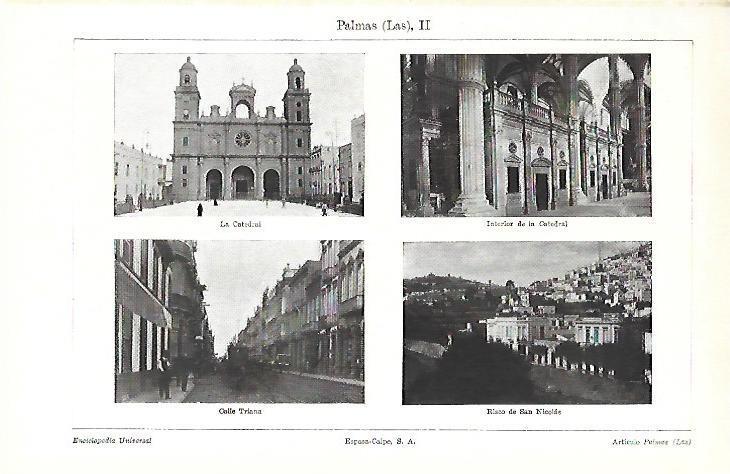 LAMINA ESPASA 39710: Catedral, Calle Triana y Risco de San Nicolas en Las Palmas