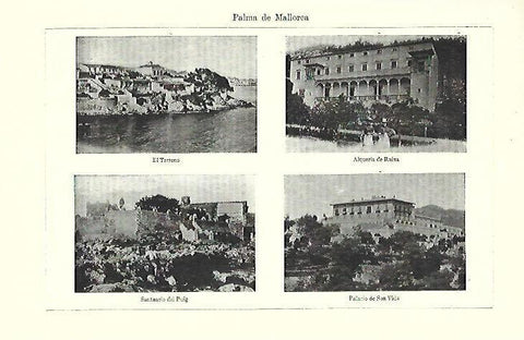 LAMINA ESPASA 39702: El Terreno, Alqueria de Raixa, Santuario del Puig y Palacio de Son Vida en Palma de Mallorca
