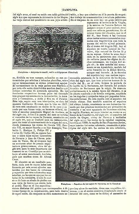 LAMINA ESPASA 39755: Arqueta de Marfil y sepulcro de los reyes de Navarra en la catedral de Pamplona