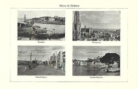 LAMINA ESPASA 39701: Ensenada, Paseo de Sagrera y barrio del Puerto de Palma de Mallorca
