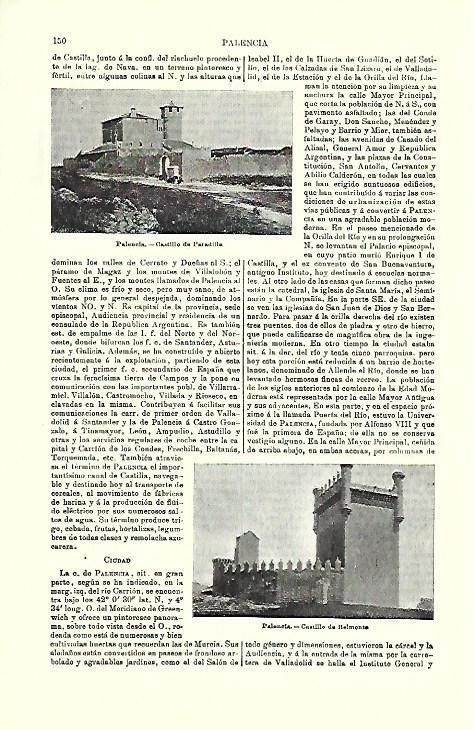 LAMINA ESPASA 39660: Palacios de Belmonte y Paradilla en Palencia