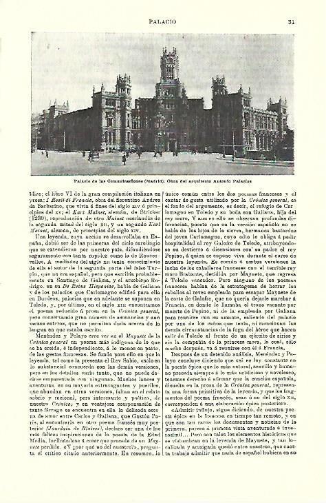 LAMINA ESPASA 39633: Palacio de las Comunidades en Madrid
