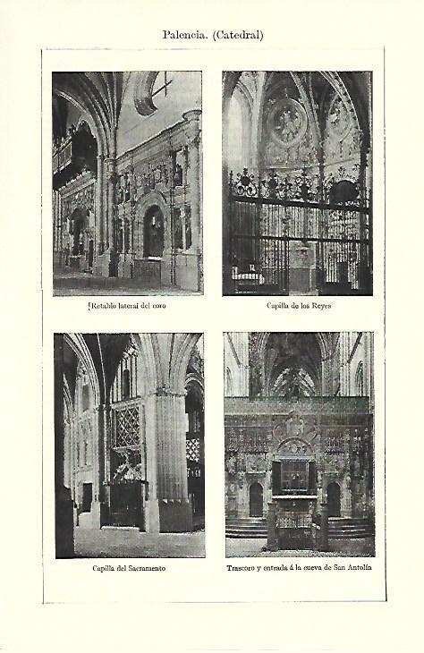 LAMINA ESPASA 39663: Interiores de la catedral de Palencia