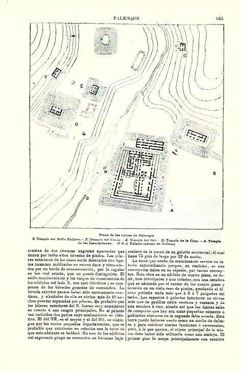 LAMINA ESPASA 39666: Plano de las ruinas de Palenque