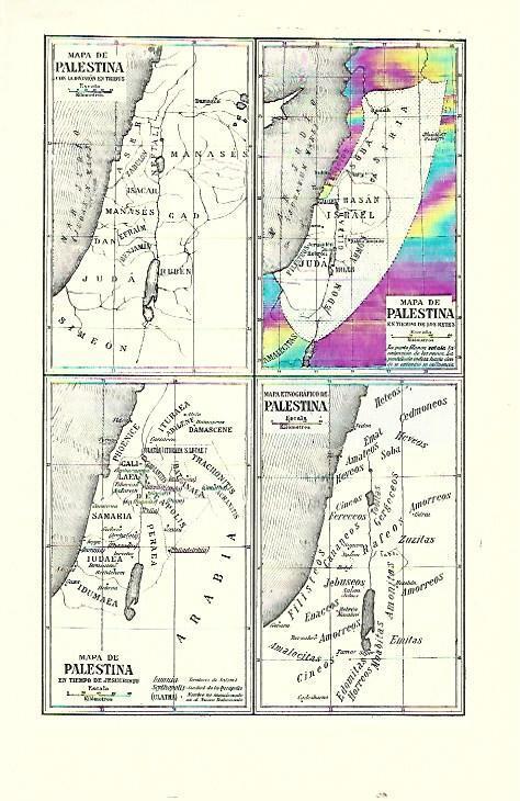 LAMINA ESPASA 39685: Varios mapas de Palestina