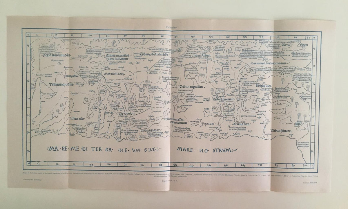 LAMINA ESPASA 39686: Mapa de Palestina sobre uno del Museo de Sarria
