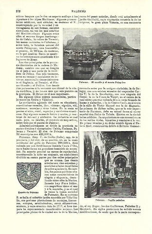 LAMINA ESPASA 39679: Escudo y vistas de Palermo