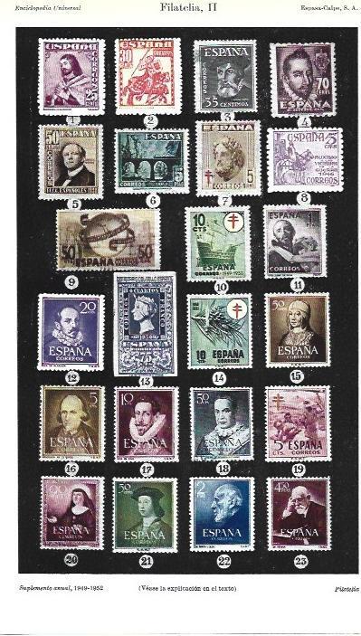LAMINA ESPASA 39281: Sellos de España de la decada de 1940