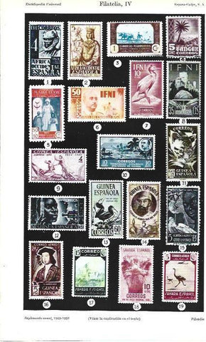 LAMINA ESPASA 39283: Sellos de las colonias de España de 1950