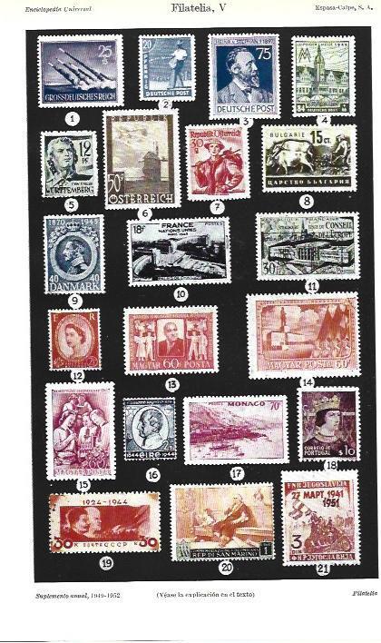 LAMINA ESPASA 39284: Sellos de Europa de 1950