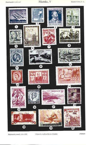 LAMINA ESPASA 39284: Sellos de Europa de 1950