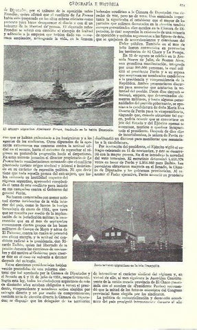 LAMINA ESPASA 39289: El Almirante Brown e instalaciones en la isla Decepcion