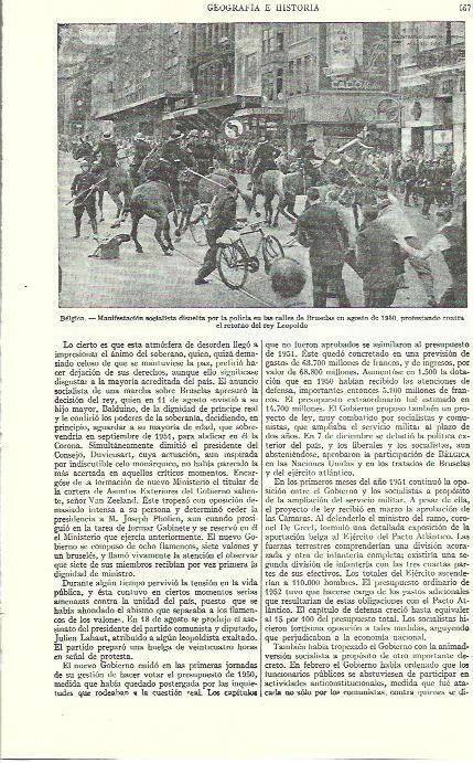 LAMINA ESPASA 39290: Manifestacion en Belgica
