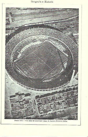 LAMINA ESPASA 39288: Vista aerea del Estadio Presidente Peron de Buenos Aires