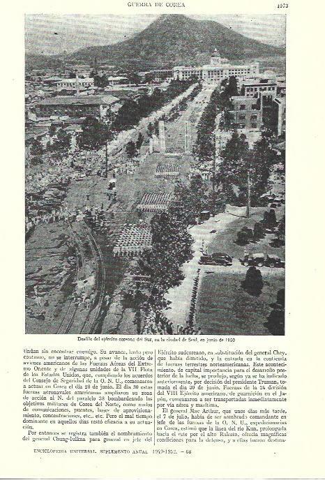 LAMINA ESPASA 39315: Ejercito de Corea en Seul en 1950