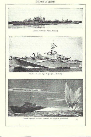 LAMINA ESPASA 39334: El destructor Zodiac y lancha Vosper