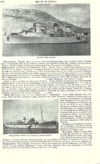 LAMINA ESPASA 39321: Minador Trillon y buque Tofiño