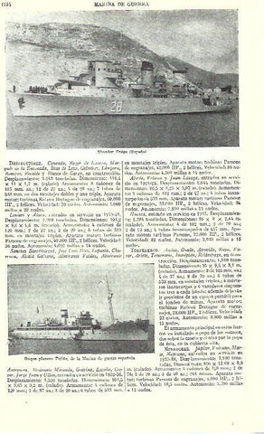 LAMINA ESPASA 39321: Minador Trillon y buque Tofiño