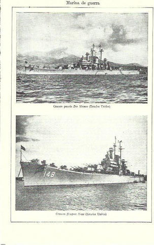 LAMINA ESPASA 39324: Cruceros Des Moines y el Newport News