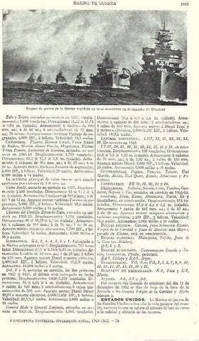 LAMINA ESPASA 39323: Buques de guerra de España