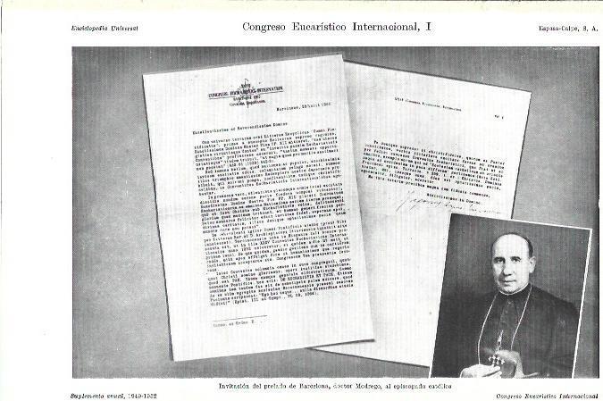 LAMINA ESPASA 39239: Invitacion del prelado de Barcelona al Episcopado