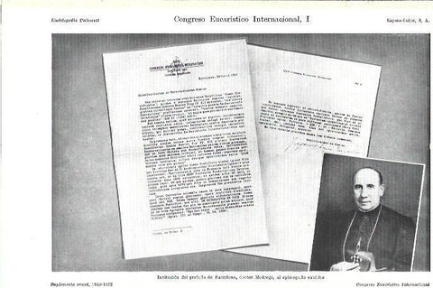 LAMINA ESPASA 39239: Invitacion del prelado de Barcelona al Episcopado