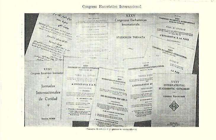 LAMINA ESPASA 39238: Temarios de estudio del Congreso Eucaristico Internacional