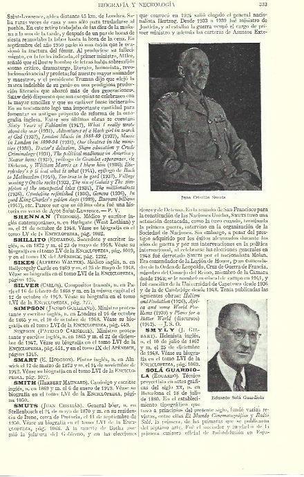 LAMINA ESPASA 39224: Eduardo Sola y J. C. Smuts