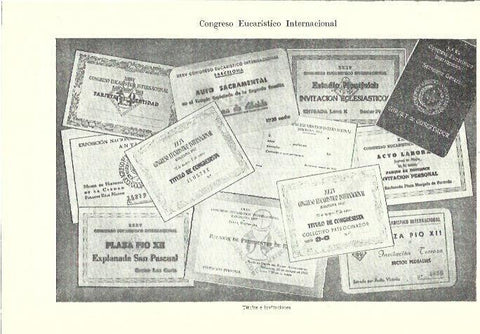 LAMINA ESPASA 39241: Titulos e invitaciones del Congreso Eucaristico Internacional