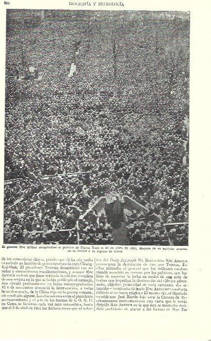 LAMINA ESPASA 39219: El General Mac Arthur en Nueva York en 1951