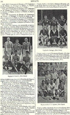 LAMINA ESPASA 39264: Equipos de hoquei de Portugal, Holanda y el Espanyol 