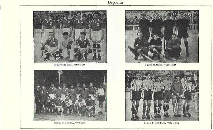 LAMINA ESPASA 39265: Equipos de hoquei de Irlanda, Belgica, España y Club Patin