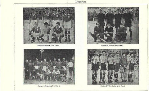 LAMINA ESPASA 39265: Equipos de hoquei de Irlanda, Belgica, España y Club Patin