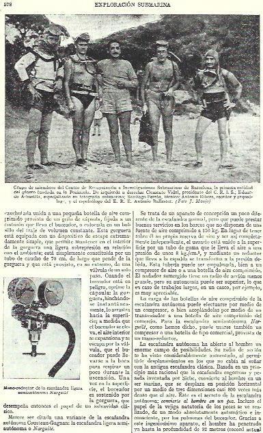 LAMINA ESPASA 39274: Miembros del Centro de Recuperacion e Investigaciones Subacuaticas de Barcelona