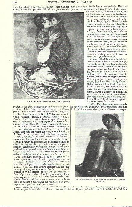LAMINA ESPASA 39347: La gitana y el churimbel, por Juan Cardona y escultura de A. Bellmunt