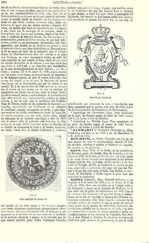 LAMINA ESPASA 39442: Escudo y sello de Sanlucar