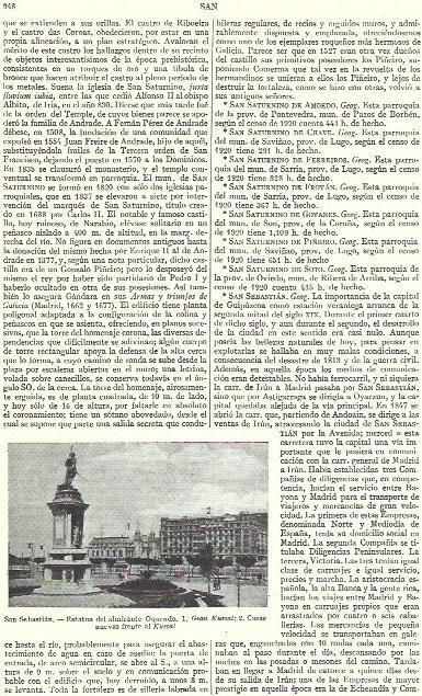 LAMINA ESPASA 39438: Estatua del almirante Oquendo en San Sebastian