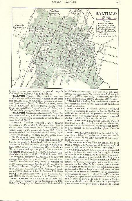 LAMINA ESPASA 39431: Plano de Saltillo, Mexico