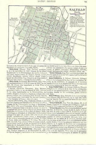 LAMINA ESPASA 39431: Plano de Saltillo, Mexico