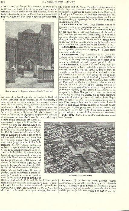 LAMINA ESPASA 39434: Mausoleo de Tamerian en Samarkanda y vista aerea de Samarra