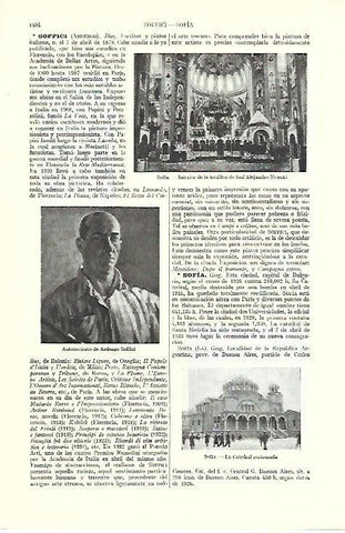 LAMINA ESPASA 39484: Interior de la Basilica de Sofia y Autorretrato de Ardengo Soffici