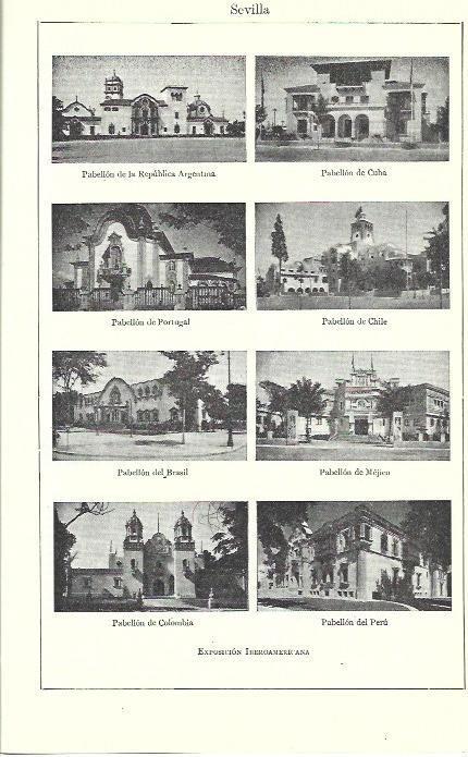 LAMINA ESPASA 39473: Pabellones de la Exposicion Iberoamericana de Sevilla