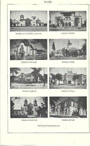 LAMINA ESPASA 39473: Pabellones de la Exposicion Iberoamericana de Sevilla