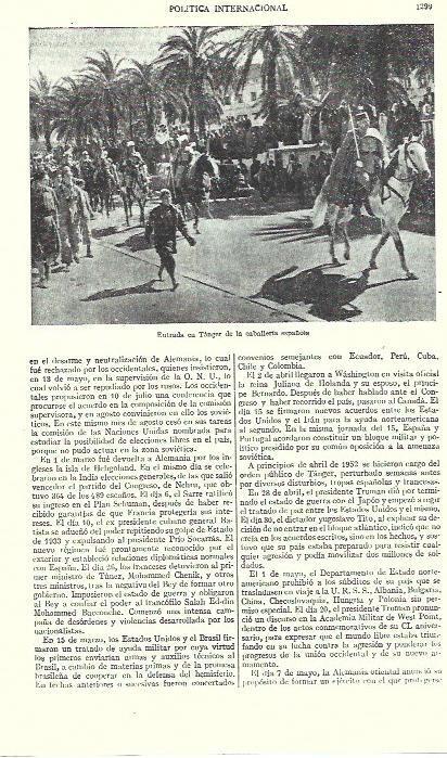 LAMINA ESPASA 39355: Entrada en Tanger de la Caballeria de España