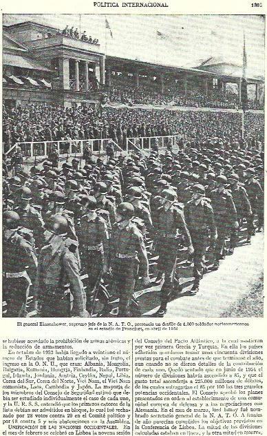 LAMINA ESPASA 39357: El general Eissenhower en un desfile en Frankfurt