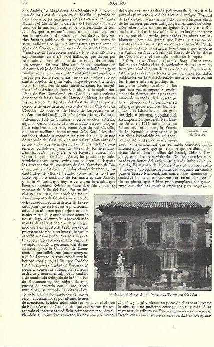LAMINA ESPASA 39410: Fachada del Museo Jose Romero de Torres