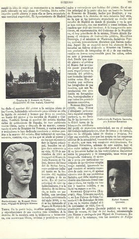 LAMINA ESPASA 39414: Tumba de Jose Romero de Torres y caricatura de Pastora Imperio, por Romero